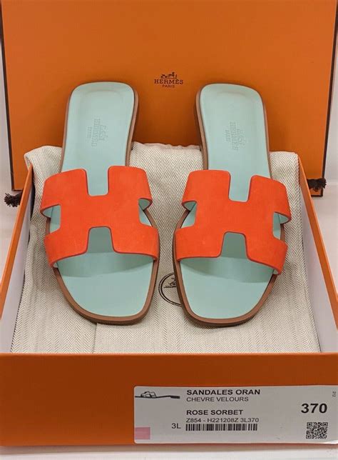 rose sorbet hermes|HERMES Suede Goatskin Oran Sandals 39.5 Rose Sorbet.